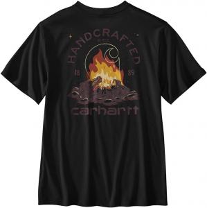 Мужская легкая футболка Carhartt свободного кроя с коротким рукавом и принтом «огонь», Black