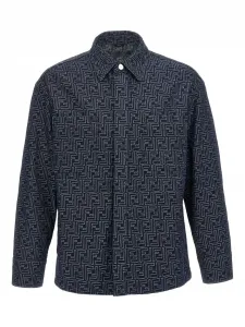 Куртка с монограммным узором FENDI, синий