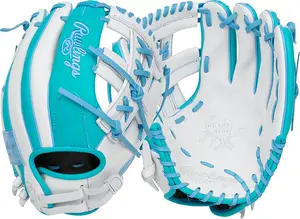 Перчатки Fastpitch Rawlings 12 дюймов Heart of the Hide R2G, ограниченная серия, 2024 г, белый/бирюзовый