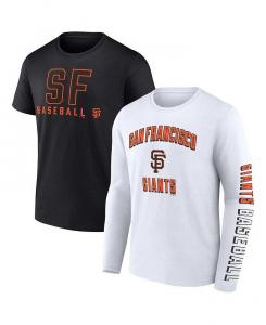 Мужской комплект из двух фирменных черно-белых футболок San Francisco Giants Fanatics, мультиколор