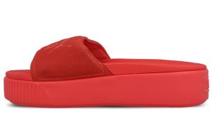 Шлепанцы на платформе женские красные Puma