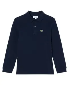 Поло из пике с длинными рукавами для мальчика Lacoste, синий