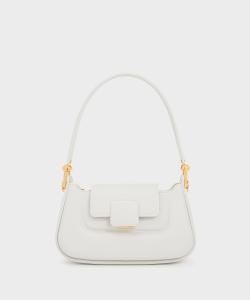 Сумка Koa с защелкой и верхней ручкой Charles & Keith, цвет White