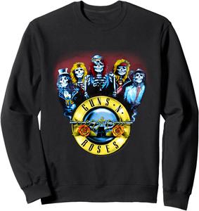 Официальная толстовка Guns N' Roses с изображением скелета и пули, черная