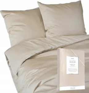 Постельное белье Mako Satin Pure | 160x200 см | С отделкой | Песочно-бежевый Deco4Home