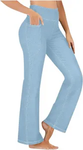 Женские расклешенные джинсы с высокой эластичной талией