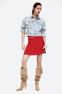 Расклешенная юбка из тонкого трикотажа H&M, красный