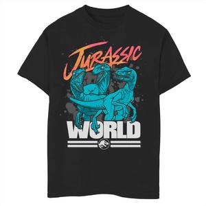 Красочная футболка с графическим рисунком и логотипом «Мир Юрского периода» для мальчиков 8–20 лет Raptor Trio Licensed Character