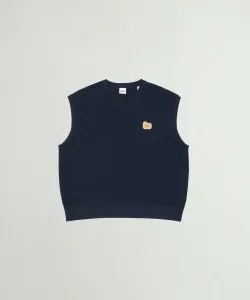 Жилет из хлопкового пике с нашивками в виде овечек