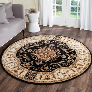 Ковер SAFAVIEH, 107 x 107 см, Empire Collection Round Black/Ivory EM459D ручной работы традиционный европейский премиум шерстяной