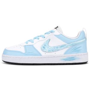 Nike Court Borough Slip Resistant Cushioning Abrasion Resistant Low top Kids' Skateboarding Shoes White Blue