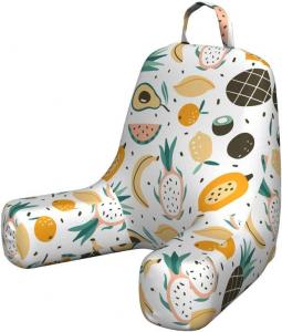 Чехол для летней подушки для чтения Ambesonne, с рисунком экзотических фруктов: ананас, драконий фрукт, киви, авокадо, арбуз, банан, апельсин, мягкий чехол для кровати без наполнителя, маленький размер, разноцветный., Multicolor