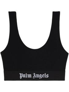 Palm Angels бюстгальтер с U-образным вырезом и логотипом, черный