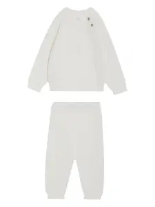 Костюм с брюками, украшенными пуговицами Teddy & Minou, молочно-белый