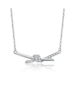 Ожерелье с подвеской из белого золота и прозрачными кубическими цирконами Rachel Glauber, white