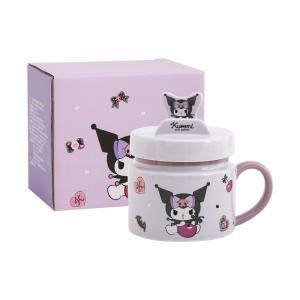 Кружка Hello Kitty Collaboration Kuromi керамическая с крышкой парная стильная кружка для воды 400ml Sanrio, Kuromi