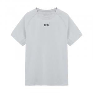 Under Armour Мужская футболка светло-серого цвета с круглым вырезом, умеренно прямой крой