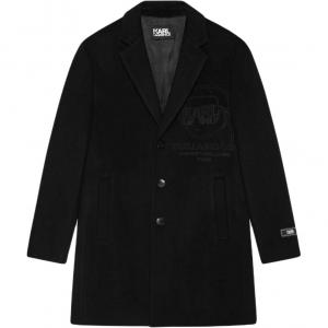 KARL LAGERFELD / Karl Lagerfeld Jeans Пальто мужское с черным лацканом, умеренный прямой крой