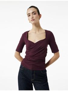 Блузка SS бордового цвета KOTON