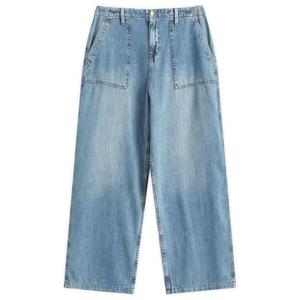 Легкие льняные джинсовые брюки Good American, индиго