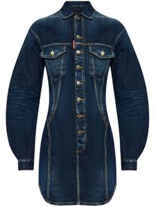 Dsquared2 мини-платье из денима с логотипом, синий