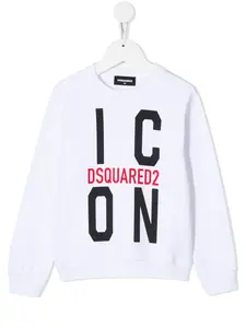 Толстовка с принтом Icon DSQUARED2 KIDS, белый