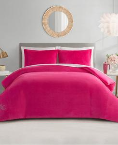 Комплект постельного белья из велюра, 2 предмета, размер Twin/Twin XL Juicy Couture, Hot Pink