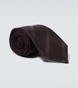 Полосатый шелковый галстук Tom Ford, кофе