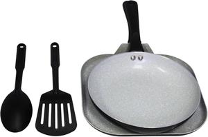 Набор керамической посуды Imusa с антипригарным покрытием, 4 предмета, черный / серый