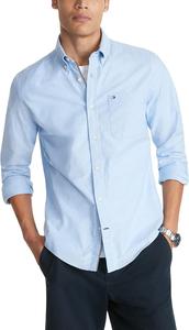 Мужская рубашка-оксфорд с длинным рукавом и застежкой на пуговицы Tommy Hilfiger, эластичный крой, классический крой, Titan Blue