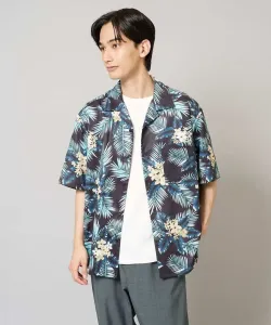 Простая в уходе, приятная на ощупь рубашка с рукавами 5/8 и открытым воротником в стиле «Алоха» (устойчива к образованию катышков и складок) Avv, цвет Black