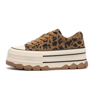 Женские мид-топ скейтборд кроссовки C°BANNER с леопардовым принтом, цвет хаки зеленый