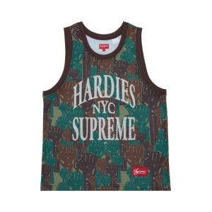 Баскетбольная майка Supreme x Hardies с камуфляжным принтом, зеленая