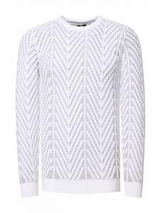 Белый свитер крупной вязки с круглым вырезом Rusty Neal