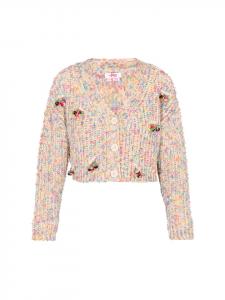 Женский кардиган белого цвета с разноцветными вставками myMo