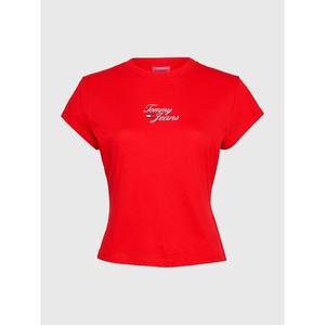 Футболка Tommy Hilfiger TJW BBY ESSENTIAL LO темно-красного цвета