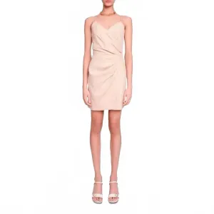 Мини-платье с драпировкой бежевого цвета Maje