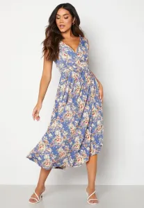 Мягкое платье миди с драпировкой, длинное платье Bubbleroom, Blue