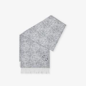 Шарф шерстяной Loewe с добавлением кашемира, серый