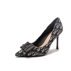 YAFEI XUANYU Стройные каблуки на высоком каблуке женские черно-серые, цвет Black Gray