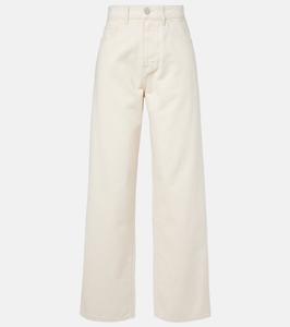 Джинсы с высокой посадкой и широкими штанинами Róhe, экрю