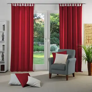 Штора Toco-Uni с петлями, 1 шт. Wirth, красный