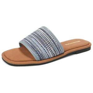 Резиновые износостойкие тапочки-слайды женские City camel, Blue