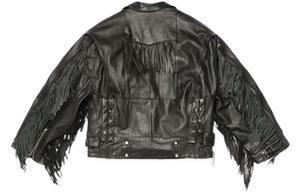 Кожаная куртка мужская черная Balenciaga, черный