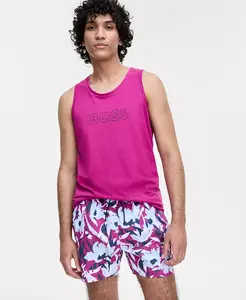 Мужские плавки с абстрактным цветочным принтом 5" Hugo Boss, розовый