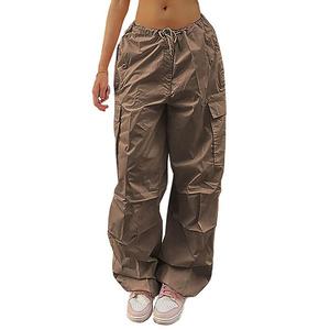 Женские брюки с высокой талией, завязками и функциональными карманами Elitechoice, Khaki