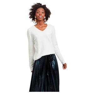 Свитер Vila Ril Long Sleeve V Neck, белый