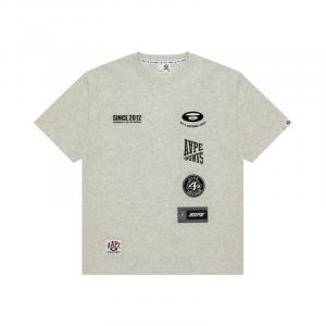 Футболка с коротким рукавом с принтом логотипа Moonface от A Bathing APE Aape, серый