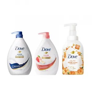 Средство для душа ароматизированное очищающее cherry blossom 730g+730g+730g Dove, Three-Piece Set: Deep Cleansing белый Shower Gel 680ml+белый Peach Fragrance Shower Gel 680ml+Osmanthus Bubbles 400ml