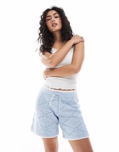 Вязаные шорты coord синего цвета Jjxx